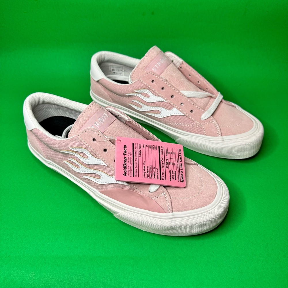 Straye Logan Pink and White Faux Suede and Canvas Sneakers Size 9